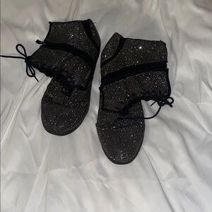 Elegant Black Glitter Women's Shoes